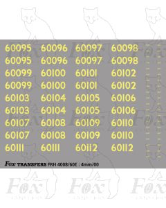 Cabside Numbersets 60095-60112