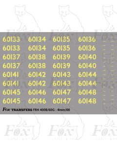 Cabside Numbersets 60133-60148