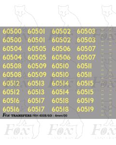 Cabside Numbersets 60500-60519