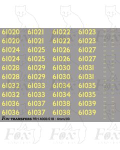 Cabside Numbersets 61020-61039