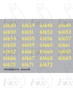 Cabside numbersets  B17/B2 Football Series Locos