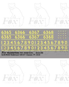 Cabside numbering for GCR/ROD Robinson O4/O1Classes 7F 2-8-0 locos