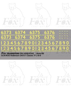 Cabside numbering for GCR/ROD Robinson O4/O1Classes 7F 2-8-0 locos