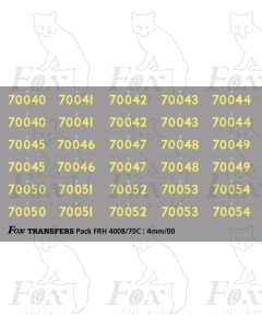 Cabside Numbersets for BR Standards