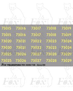 Cabside Numbersets for BR Standards