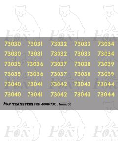 Cabside Numbersets for BR Standards