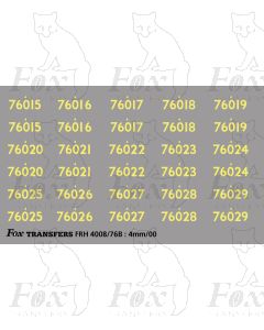 Cabside Numbersets for BR Standards