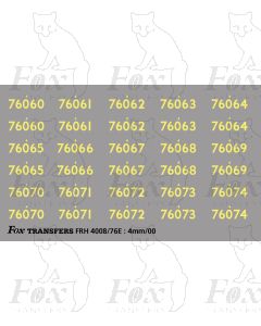 Cabside Numbersets for BR Standards