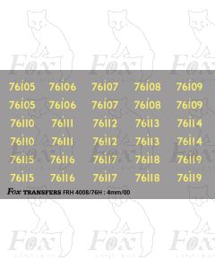 Cabside Numbersets for BR Standards