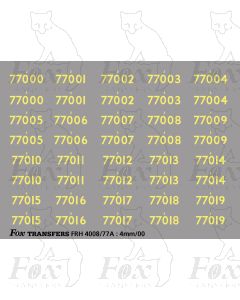 Cabside Numbersets for BR Standards