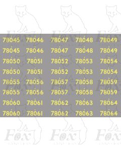 Cabside Numbersets for BR Standards