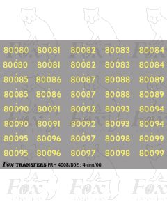 Cabside Numbersets for BR Standards