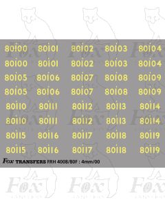 Cabside Numbersets for BR Standards