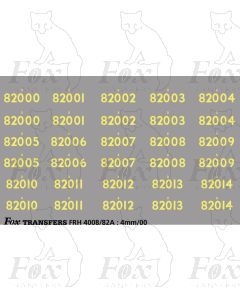 Cabside Numbersets for BR Standards