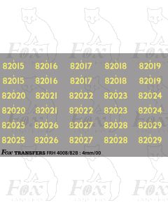 Cabside Numbersets for BR Standards