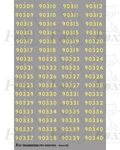 Cabside Numbersets for BR Standards