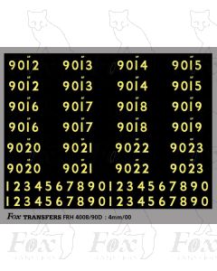 Cabside Numbersets for BR Standards