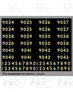 Cabside Numbersets for BR Standards