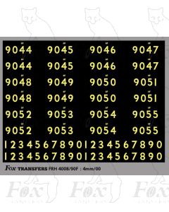 Cabside Numbersets for BR Standards