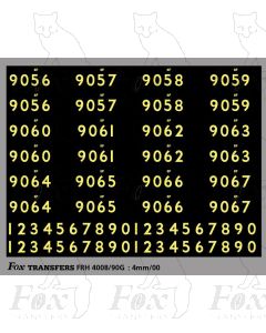 Cabside Numbersets for BR Standards