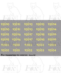 Cabside Numbersets for BR Standards (92090-92104)