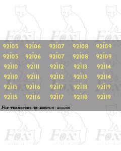 Cabside Numbersets for BR Standards (92105-92119)