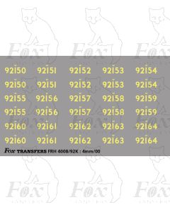 Cabside Numbersets for BR Standards (92150-92164)