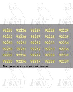 Cabside Numbersets for BR Standards (92225-92239)