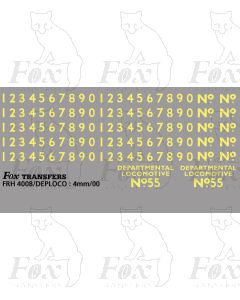 Cabside Numbers for DEPARTMENTAL LOCOMOTIVE No 55