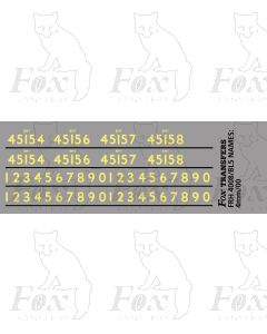 Cabside Numbersets for BR Standards (45154 & 45156 - 45158)