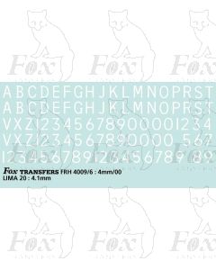 Loco/DMU Train Reporting Alpha-Numerics 4.1mm (As FRH4009)