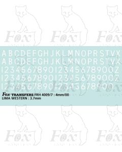 Loco/DMU Train Reporting Alpha-Numerics 3.7mm (As FRH4009)