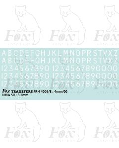 Loco/DMU Train Reporting Alpha-Numerics 3.5mm (As FRH4009)