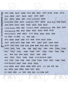 SOUTHERN ELECTRIC - Unit numbers in black for coaches with yellow ends (2 sheets)