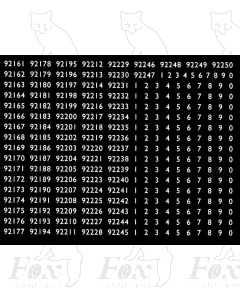 BR Standard Smokebox Numbersets 92161-92250 plus 1-0