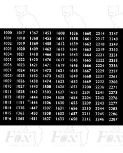 Western Region Smokebox Numbersets 1000-2287