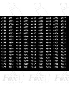 Western Region Smokebox Numbersets 4290-4935