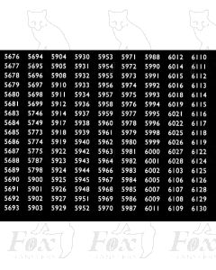 Western Region Smokebox Numbersets 5676-6130