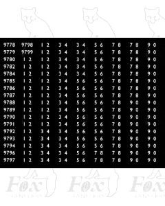 Western Region Smokebox Numbersets 9778-9799 plus 1-0