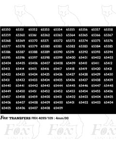 Eastern Region (J15) Smokebox Numbersets 65350-65459