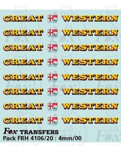 1927-1934 : GREAT (twin shield crest) WESTERN Loco Lettering yellow/red