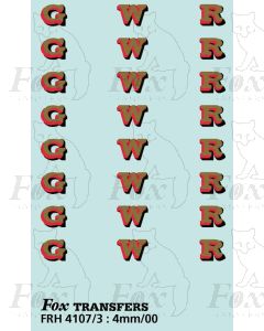 GWR Locomotive Initials gold/red/black