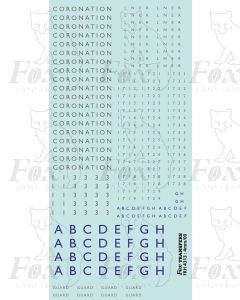 LNER Coronation Coaching Stock Livery Elements