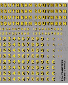 SR Bulleid Sunshine Lettering/Numbering 1941-1948