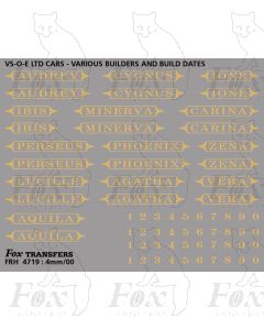 Pullman Namesets and Numbersets