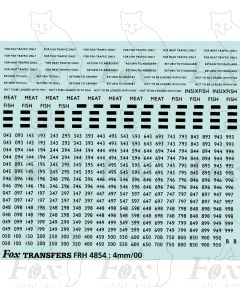 Freight Vehicle Running Assorted Numbersets & Marking