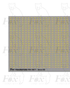 Freight Vehicle Running Numbersets in yellow