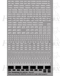 BR British Railways General Engineers Fishkind Wagon Liveries (MERMAID, WALRUS, GRAMPUS, TURBOT, CATFISH, DOGFISH, SEA LION, SHARK etc)