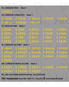 Coach Numbersets yellow