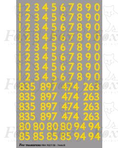 Mk1 Coaching stock rake set numbering and numbersets - yellow